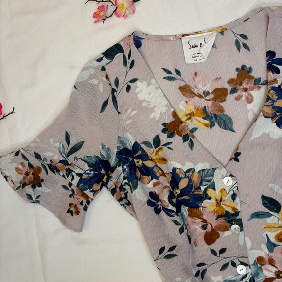 Sadie & Sage Lavender Floral Mini Dress- S - Picture 3 of 7